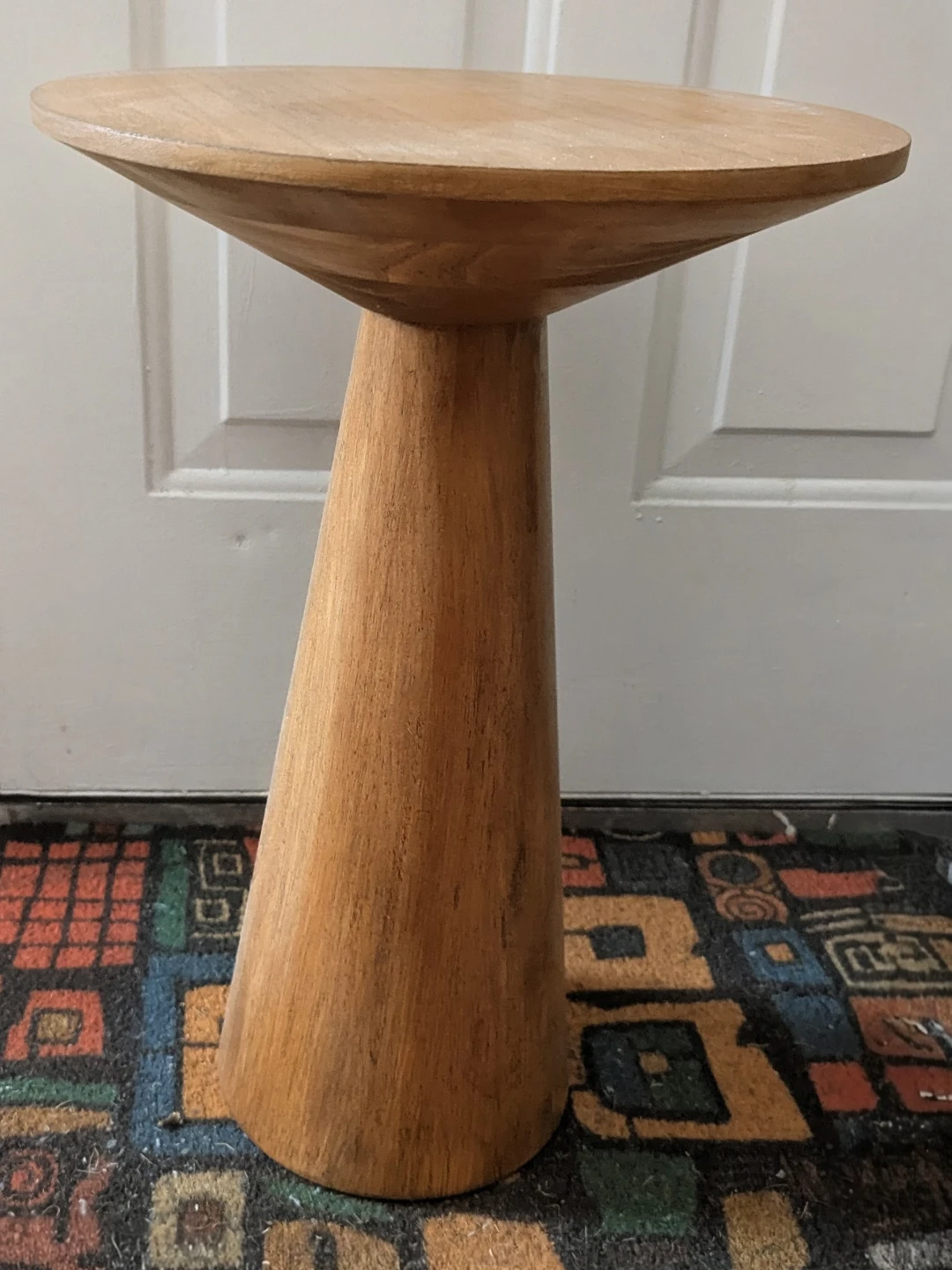Set of 2 Wood Pedestal Side Tables