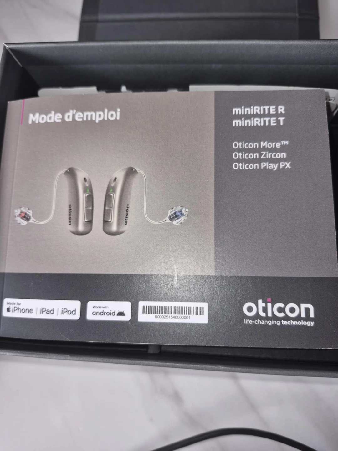 Oticon miniRITE T Hearing Aids with Charger
