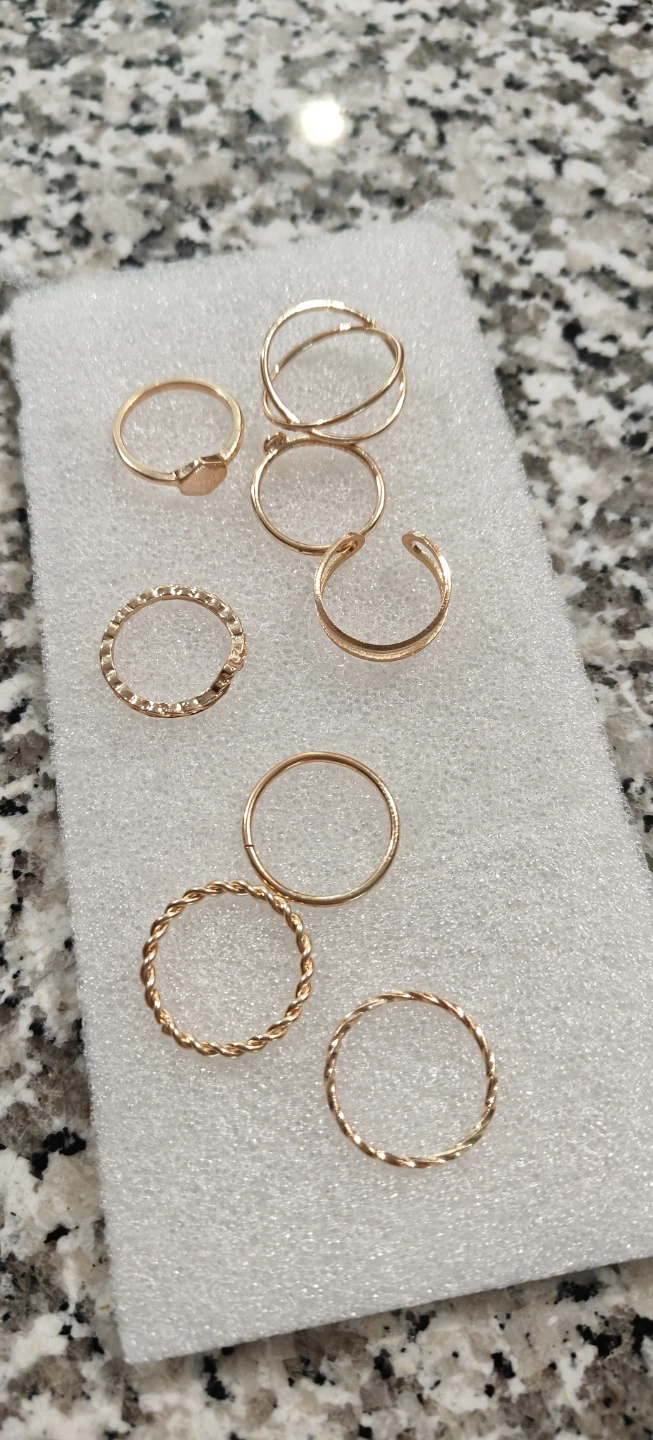 Set of Gold coloured fashion rings - photo 3