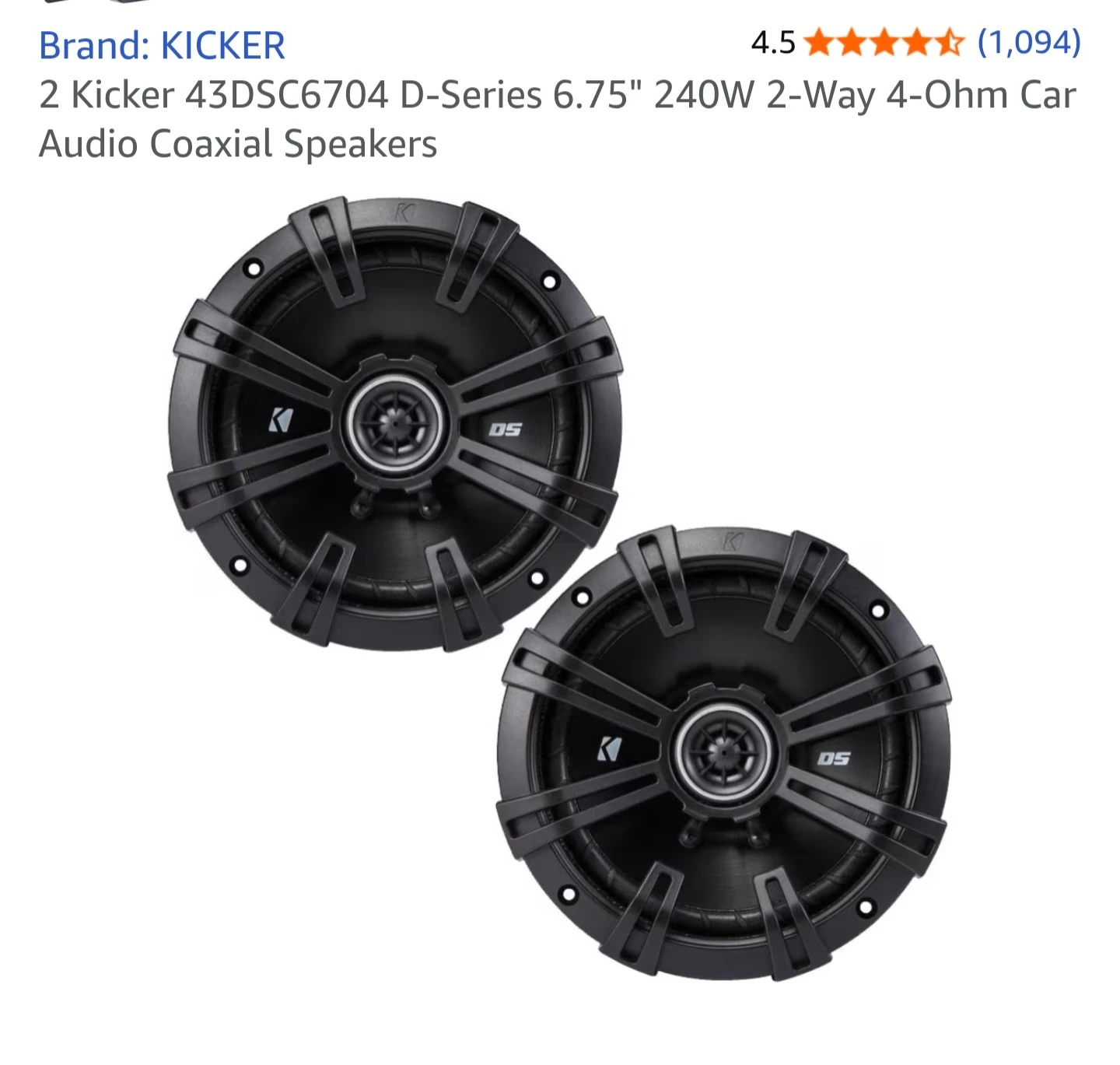 Kicker DSC650 6.5" 2-Way Car Audio Coaxial Speakers - New - photo 4