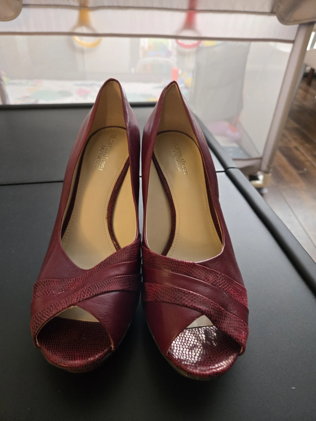 Naturalizer Red Leather Heels - Size 10
