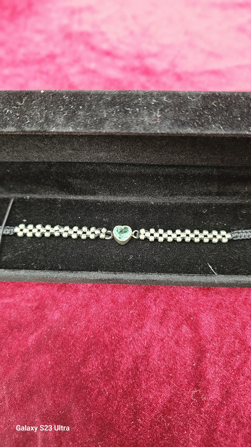 Silver bracelet with Colombian emerald - photo 2