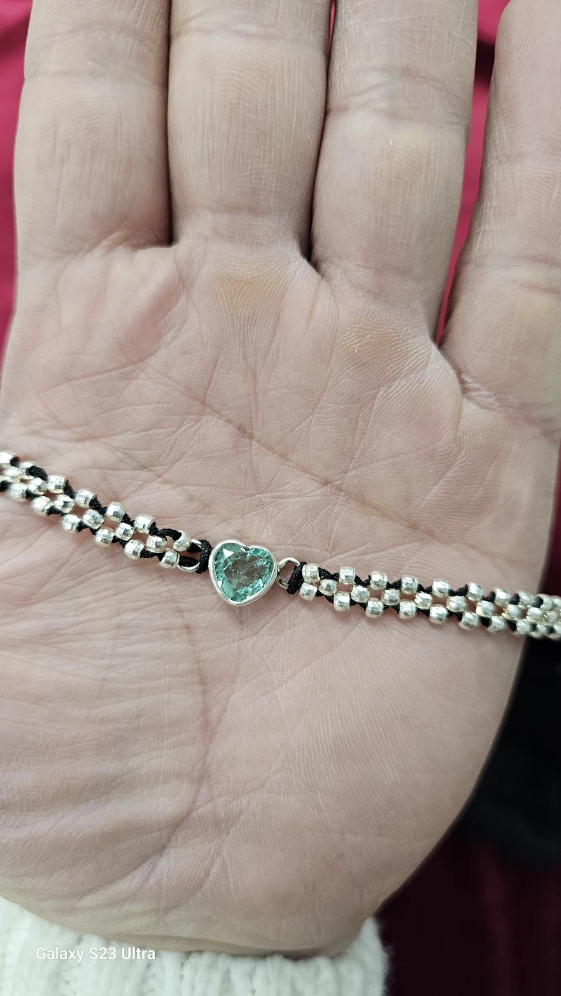 Silver bracelet with Colombian emerald - photo 3