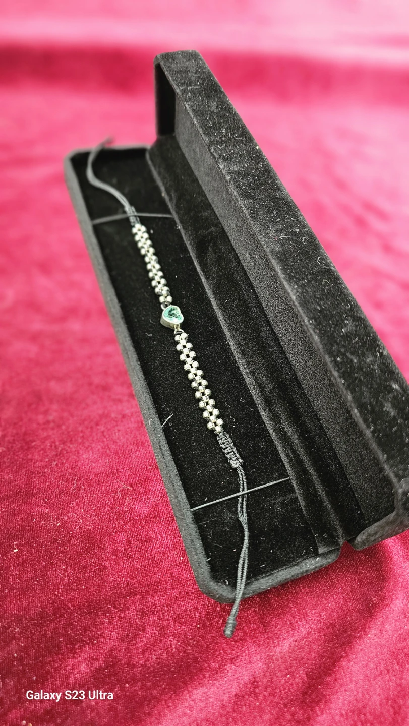 Silver bracelet with Colombian emerald - photo 4