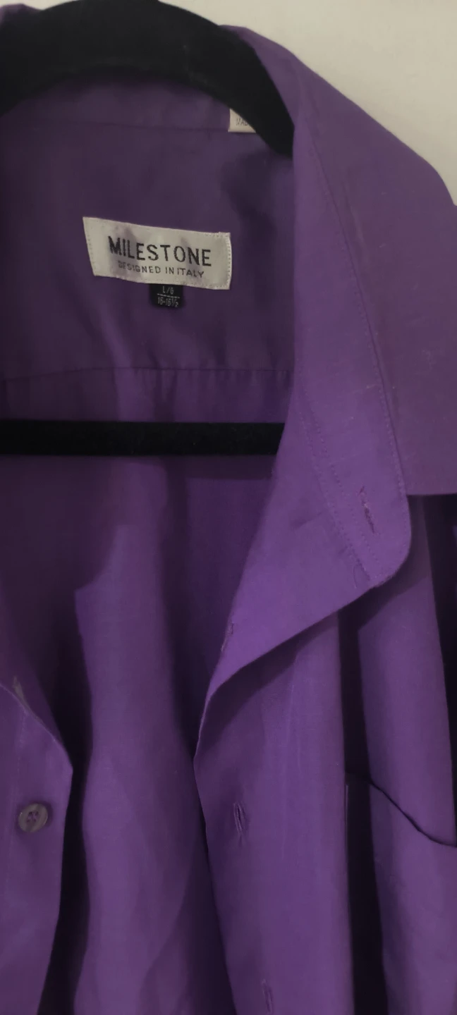MILESTONE Purple Button-Up Dress Shirt - photo 3