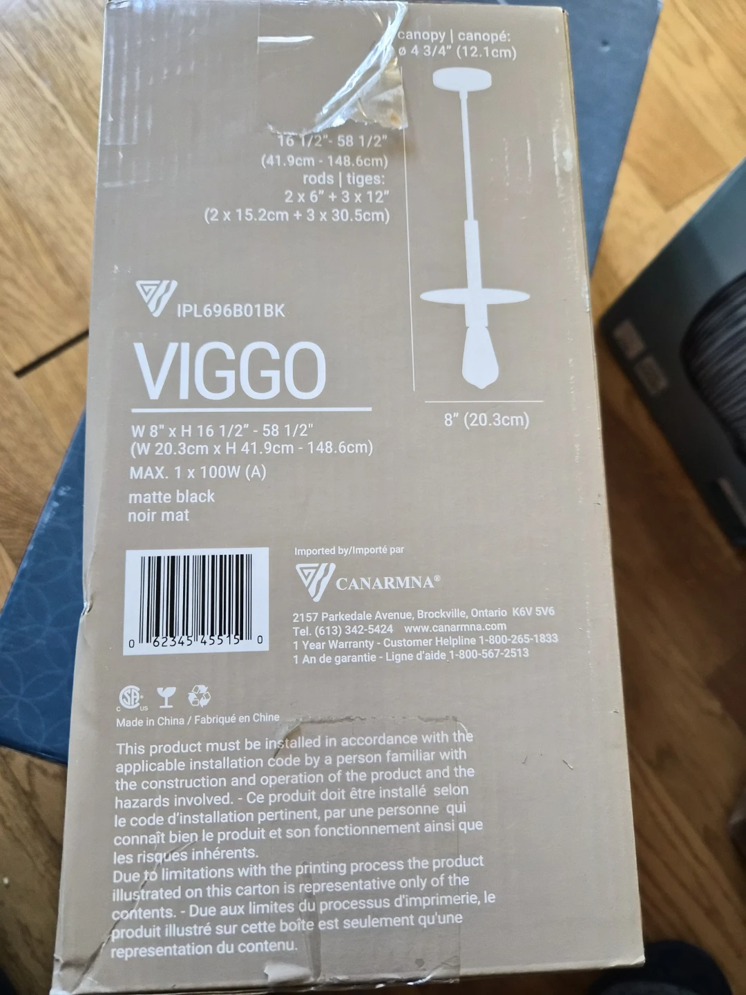 Viggo IPL696B01BK Matte Black Pendant Light - photo 4