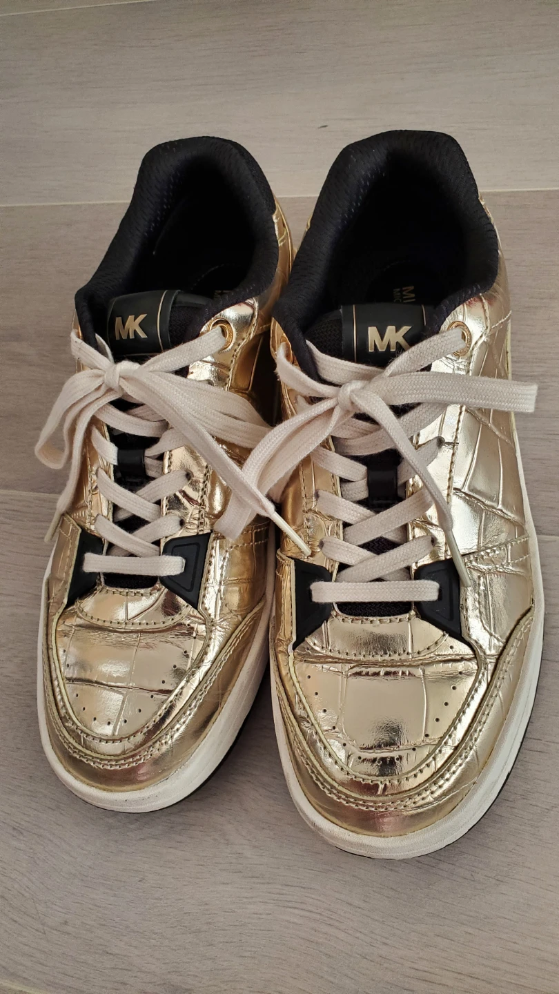 Michael Kors Rebel Lace Up Pale Gold Sneakers - Size 6.5