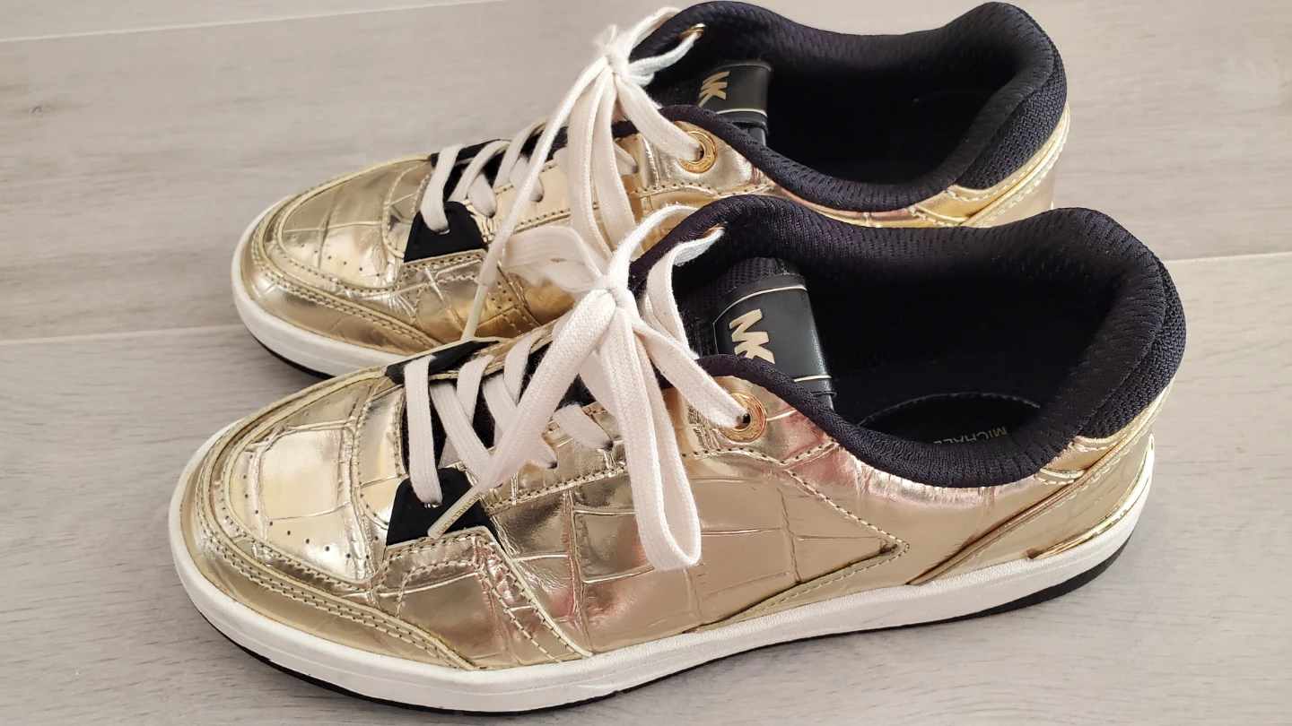 Michael Kors Rebel Lace Up Pale Gold Sneakers - Size 6.5 - photo 2