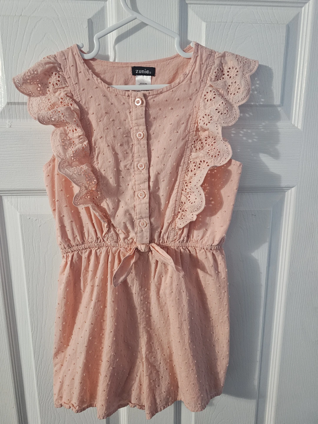 Zunie Pink Eyelet Romper