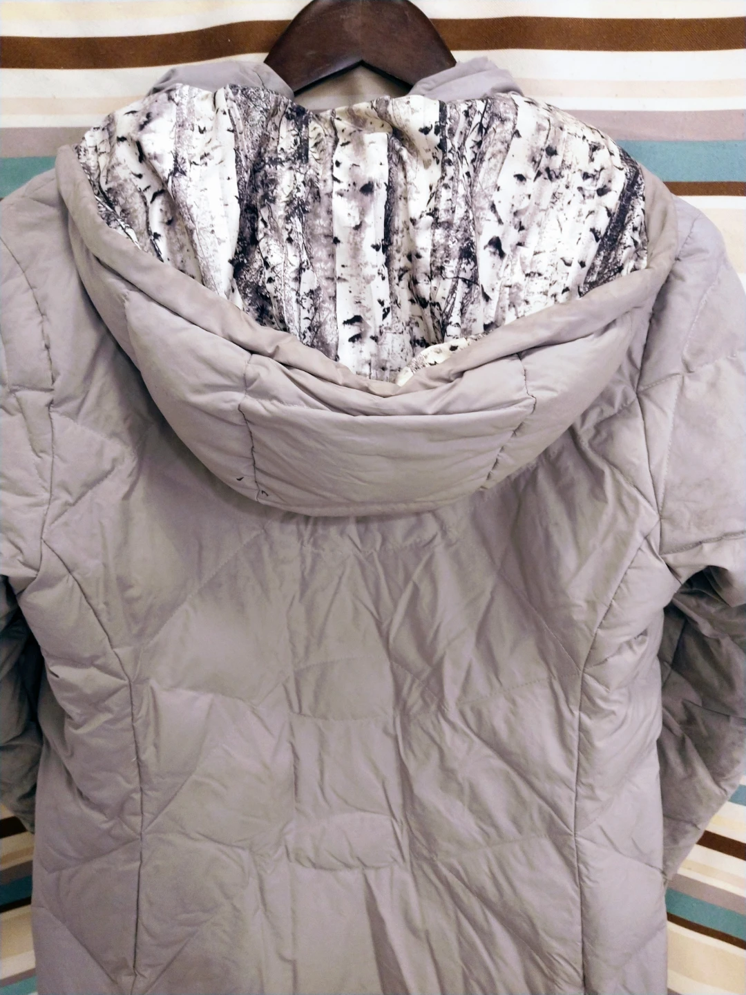 NorthFace Size Medium Miss Metro Grey Winter Coat With Hood - photo 5