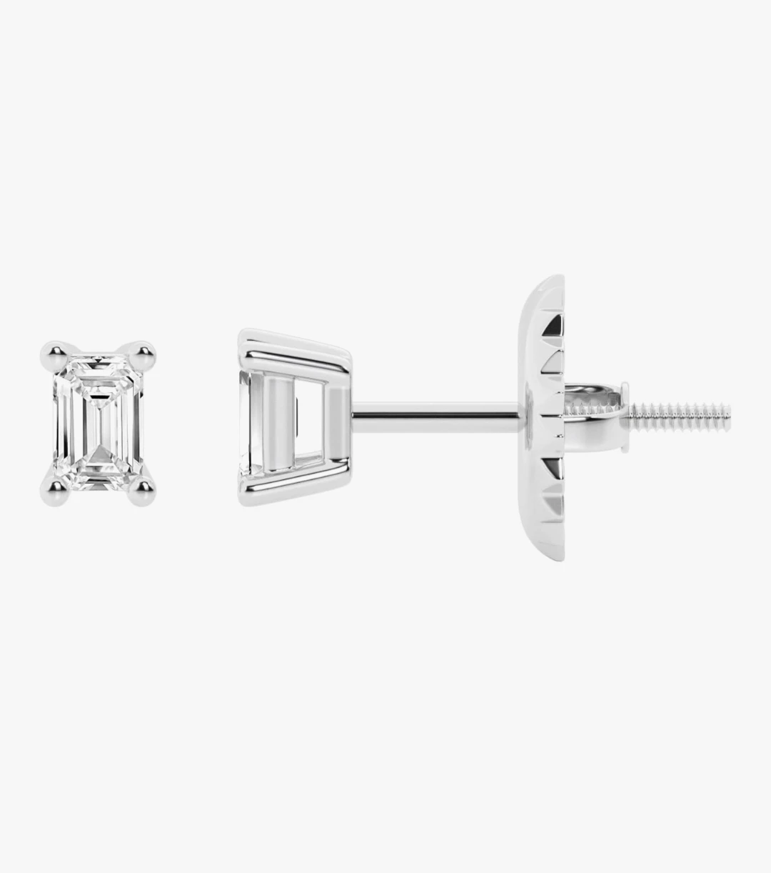 Emerald Cut Moissanite Earrings, 1.6ct - photo 3