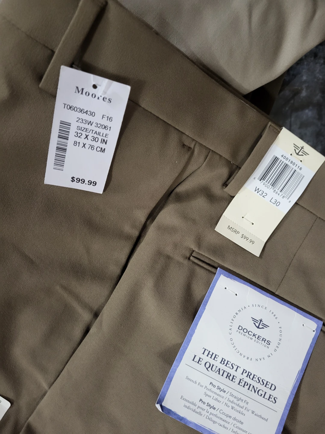 Dockers Premium Collection Pants Size 32x30 $10 Cash ea.