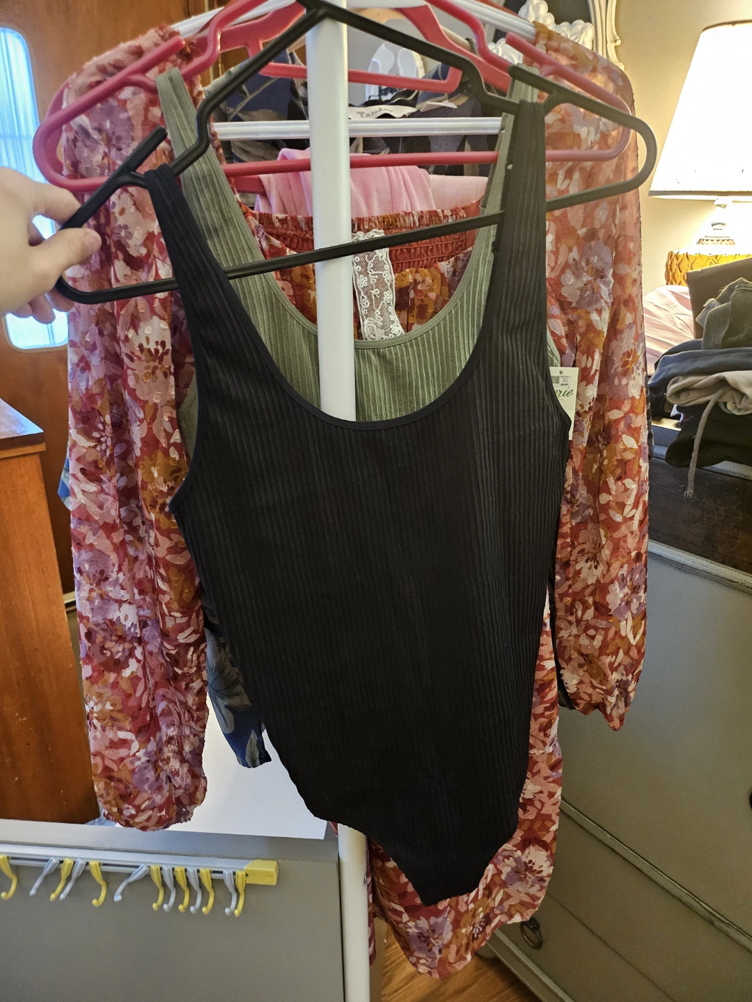 Aerie Black Ribbed Thong Bodysuit - Size M - photo 5