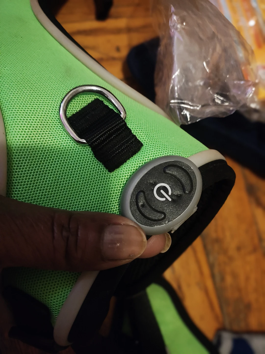Heart & Tail Dog Harness green sometimes light up has wear - photo 4