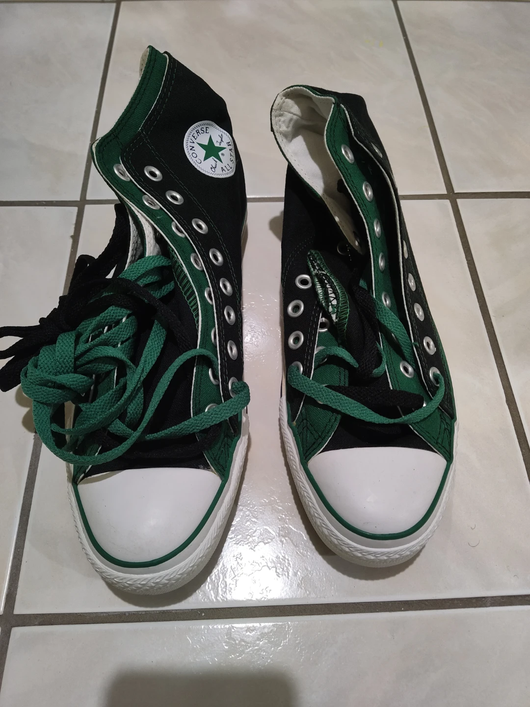 Converse All Star High Top Sneakers - Black/Green