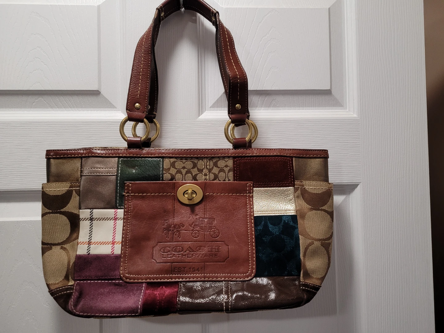 Coach Leather Patchwork Tote Bag