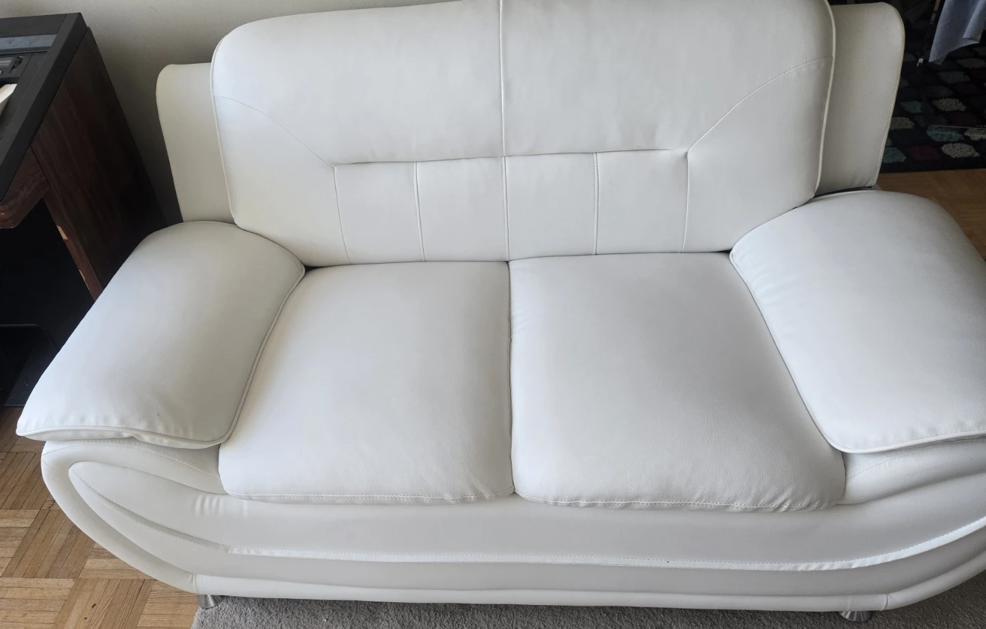 3Piece White Leather sofa Like New - photo 2