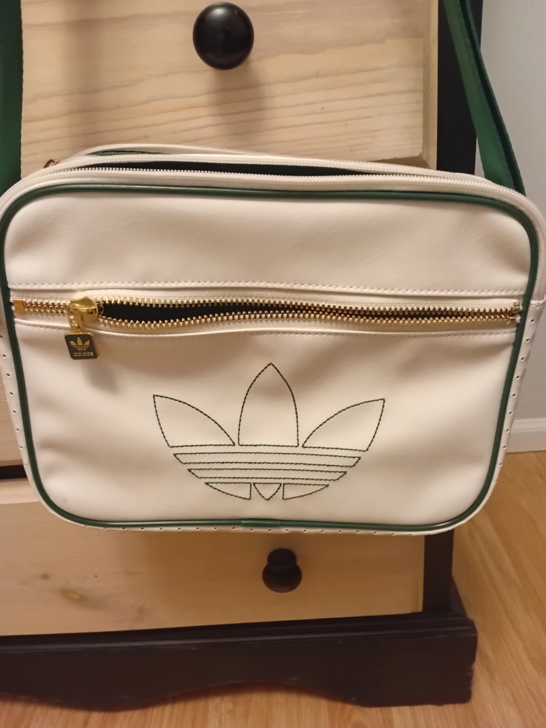 Adidas White & Green Crossbody Bag
