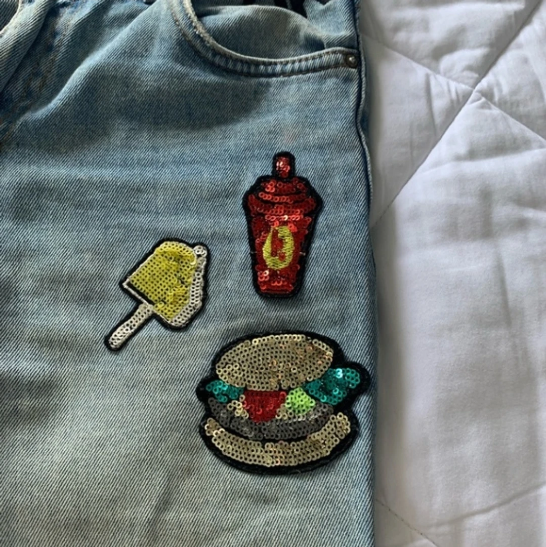 Zara Light Wash Boyfriend Fit sequin embroidered jeans - photo 3