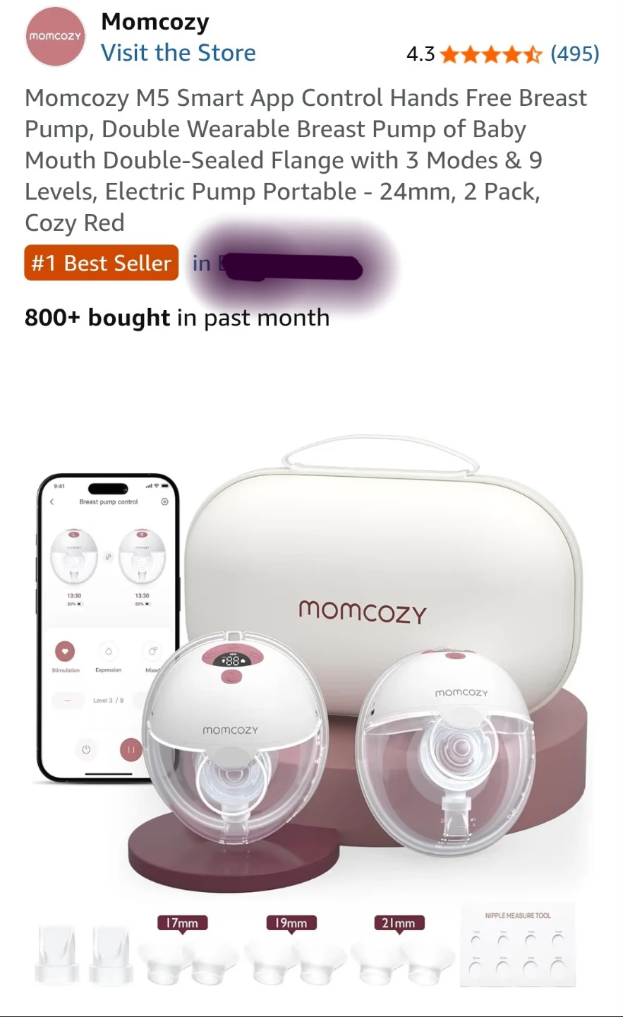 Momcozy M5 Hands Free Double Wearable Pumping Device - photo 3