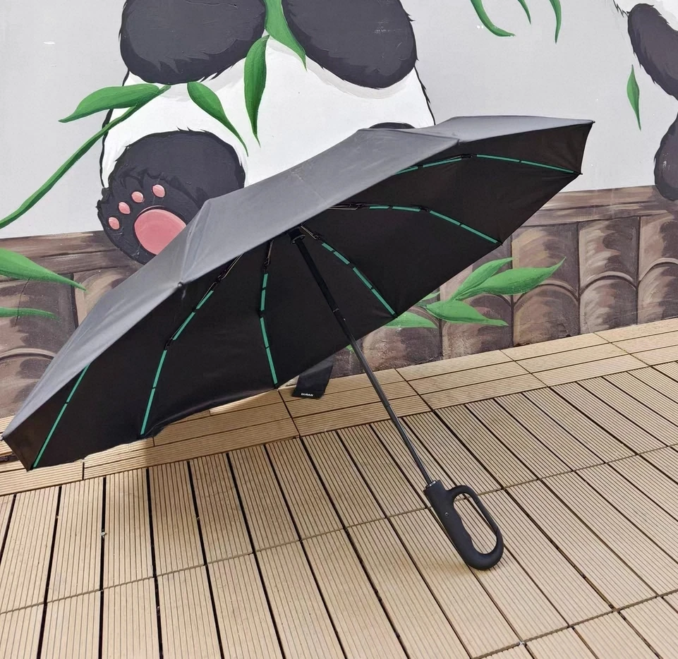 Black Foldable Umbrella with Pouch - photo 2