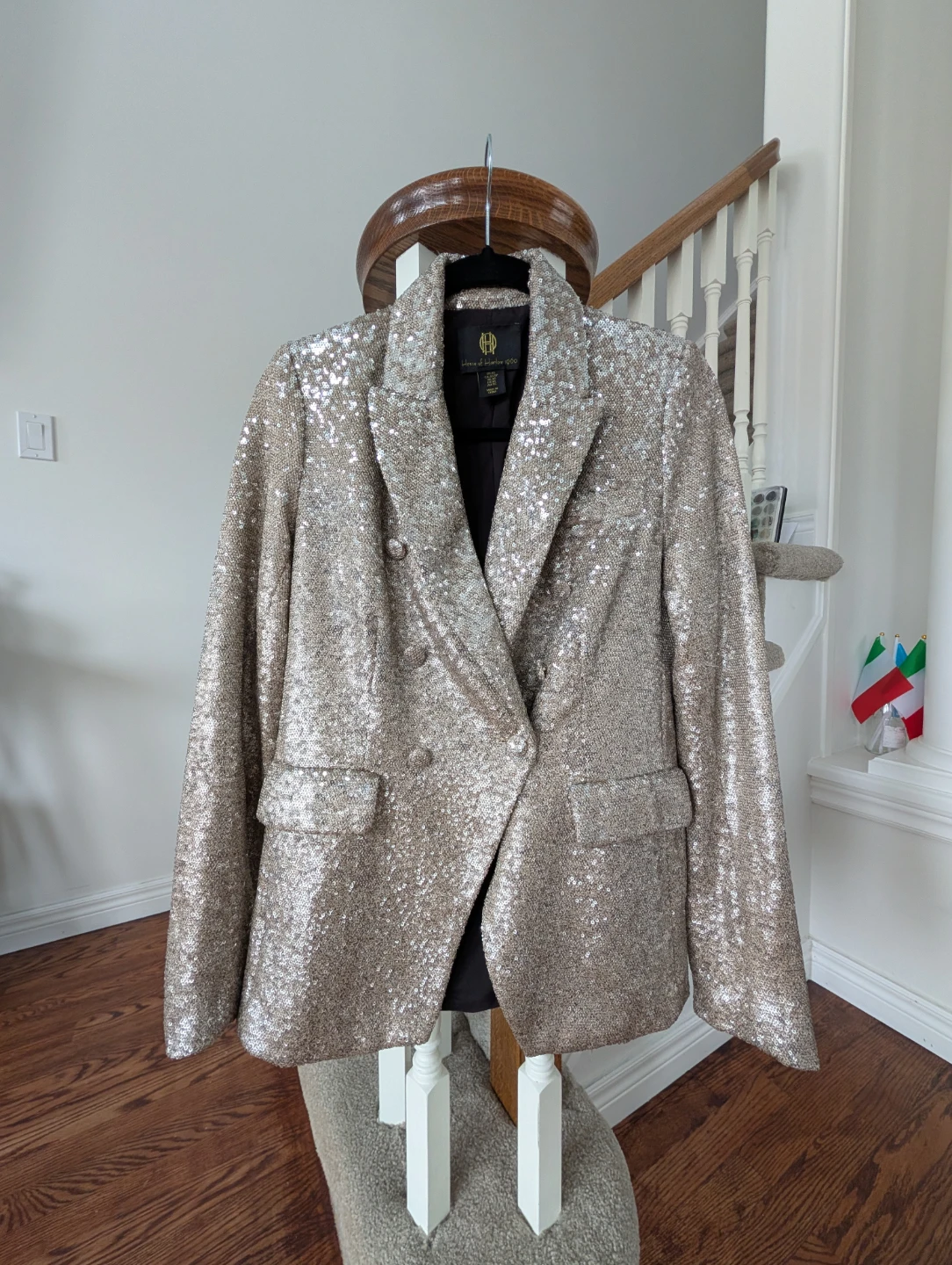 House of Harlow 1960 Sequin Double-Breasted Blazer - XS