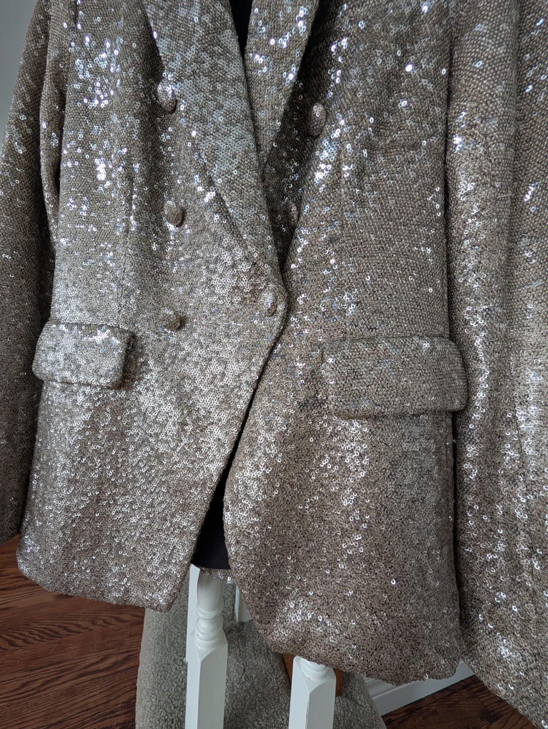 House of Harlow 1960 Sequin Double-Breasted Blazer - XS - photo 3