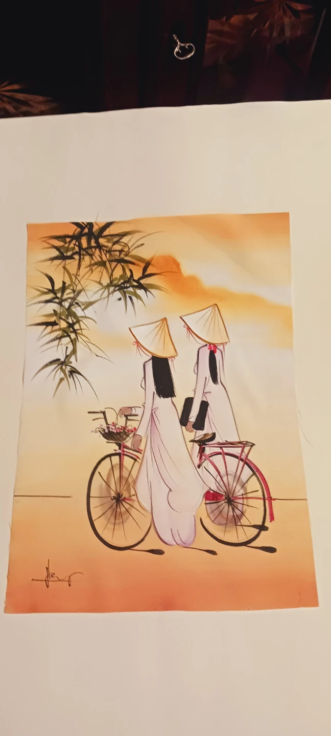 Authentic Signed Asian Artwork Painting. Not framed.