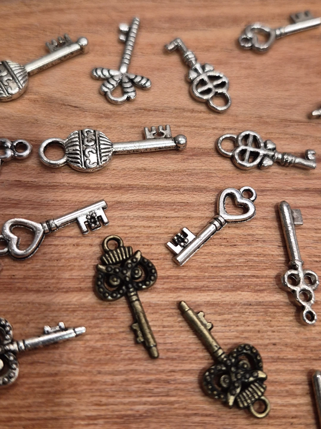 Mix Misc Lot of 22 Key Charms Key Owl Charms 1 Large One - photo 4