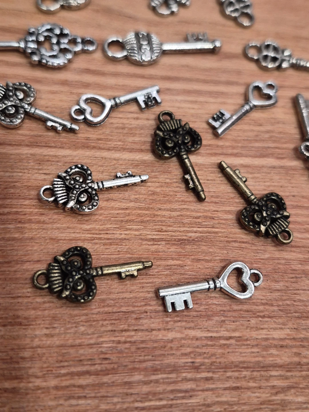 Mix Misc Lot of 22 Key Charms Key Owl Charms 1 Large One - photo 5