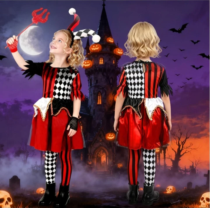 🥕 NEW!   Girls Clown Costume - Size Small (3-4 Years) - photo 3