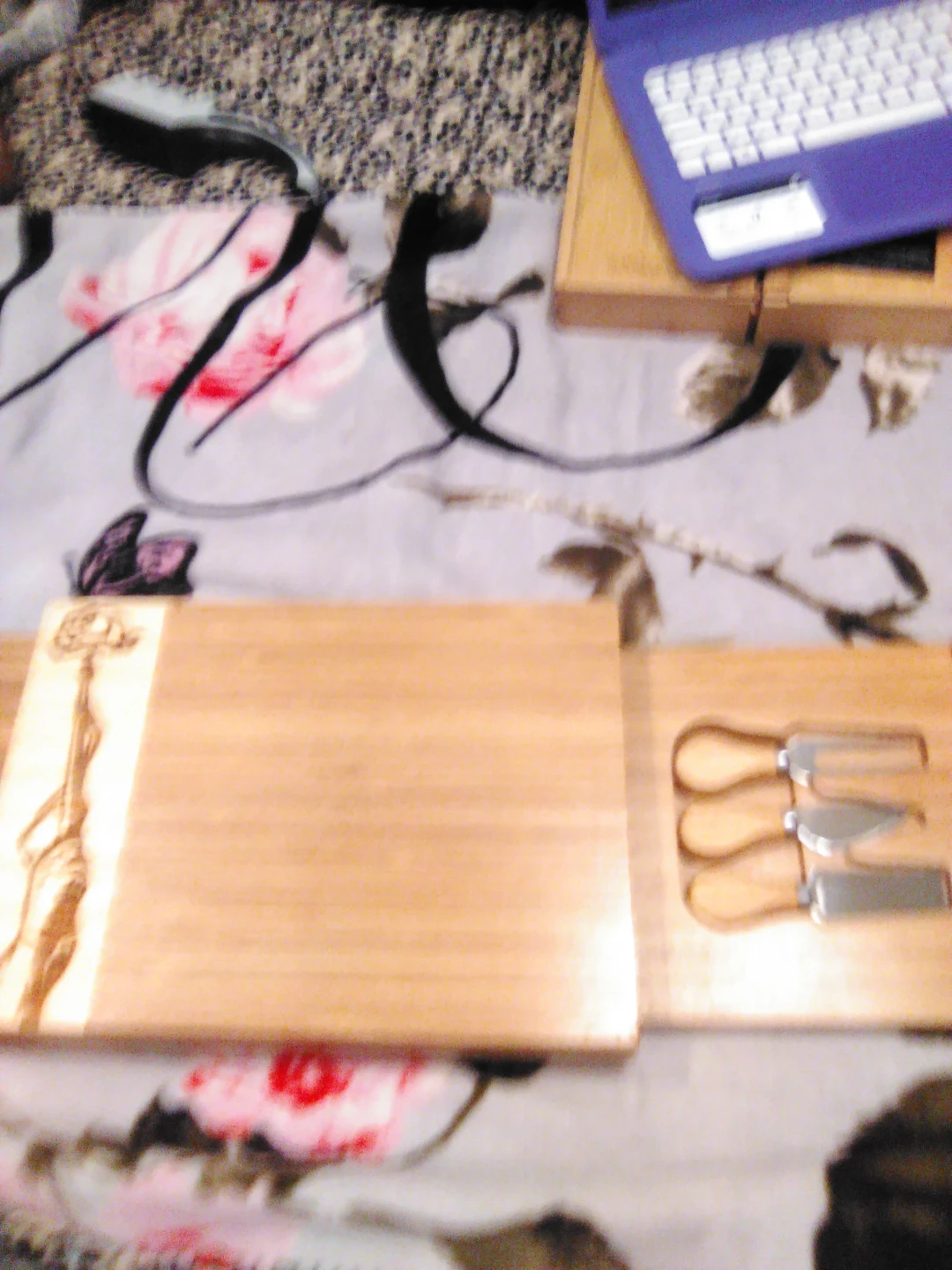 Wooden Cheese Board Set with Knives