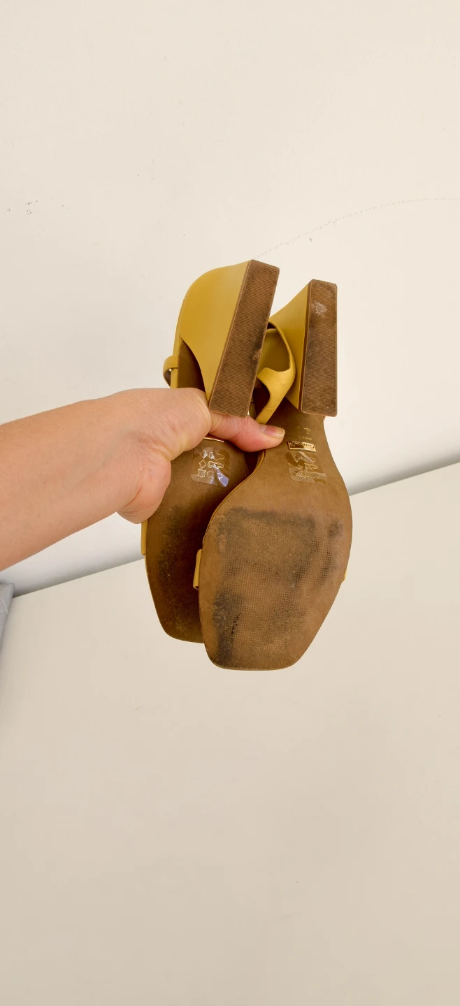 I'intervalle Yellow Linterville Square Toe Block Heel Sandals - photo 4