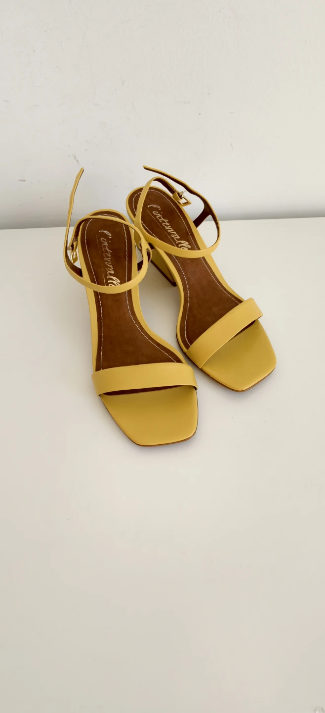I'intervalle Yellow Linterville Square Toe Block Heel Sandals - photo 5