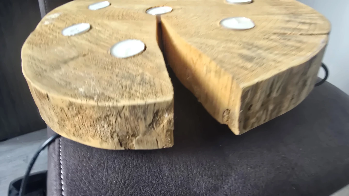 Wooden Log Tea Light Candle Holder - photo 2