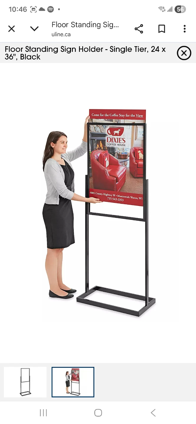 Uline Floor Standing Sign Holder - Black - photo 2