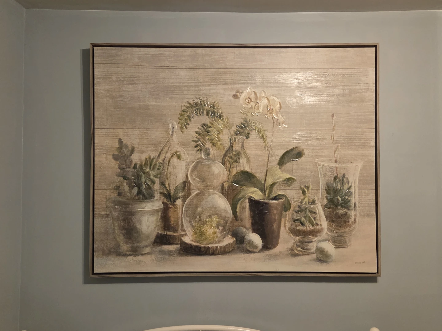 Large Framed Botanical Canvas by Danhui Nai (52x42")