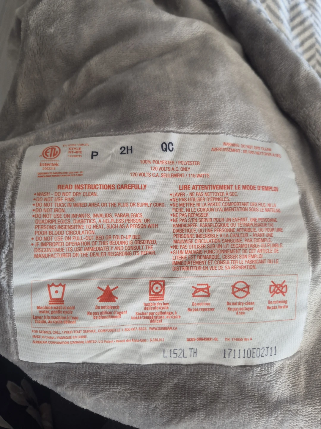 Sunbeam Electric Heated Throw Blanket - photo 3