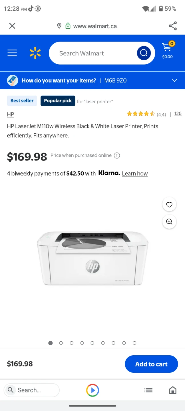 HP LaserJet M110w Wireless Black & White Laser Printer