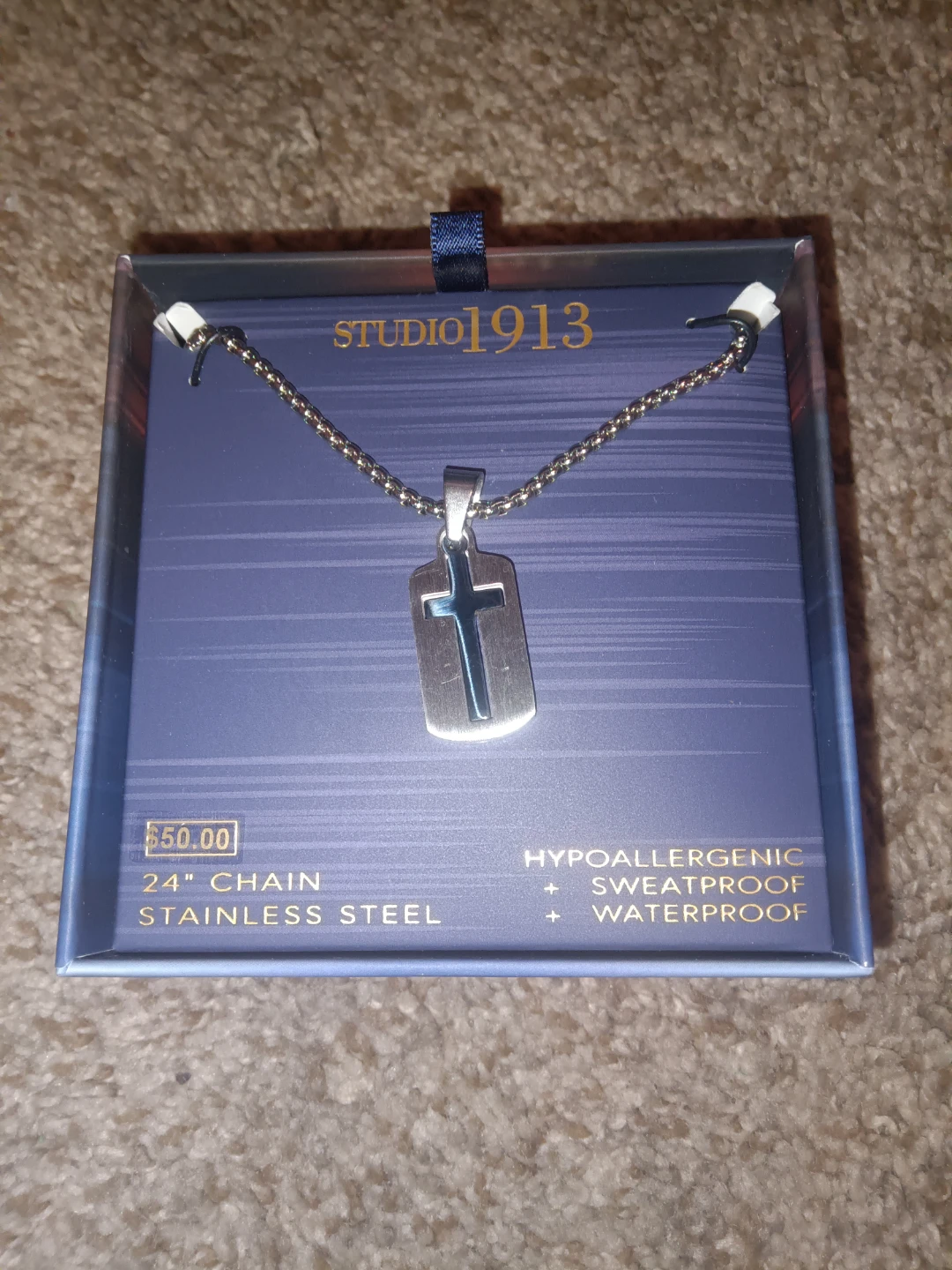 Studio 1913 Stainless Steel Cross Necklace - NEW - photo 2