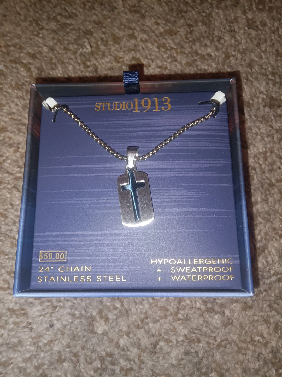 Studio 1913 Stainless Steel Cross Necklace - NEW - photo 3