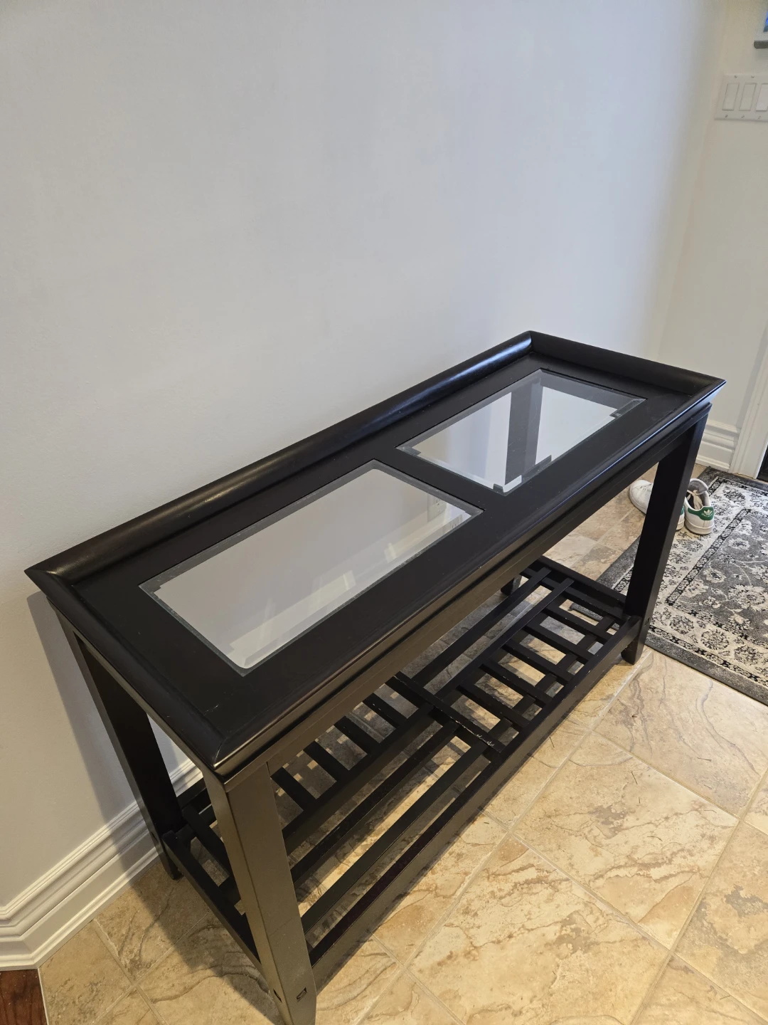 Console Table with Glass Top