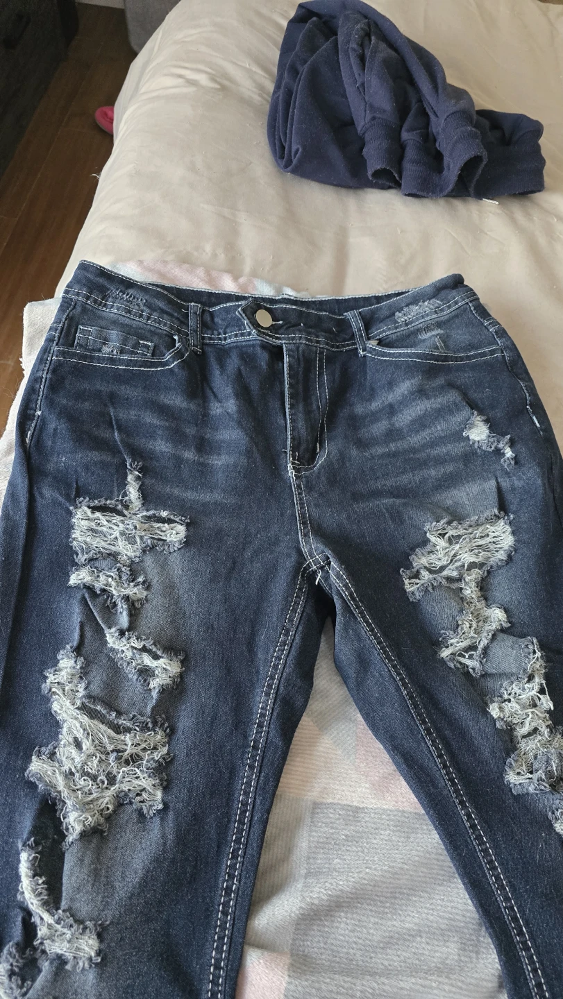Dark Wash Ripped Jeans