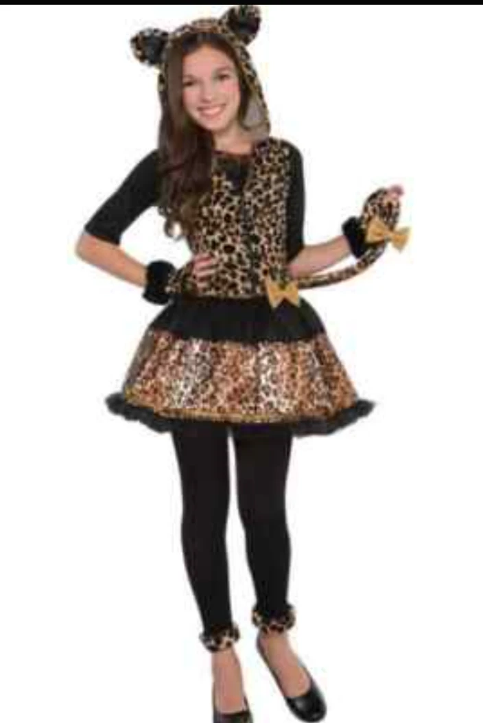 Leopard Print Costume Dress with Gloves