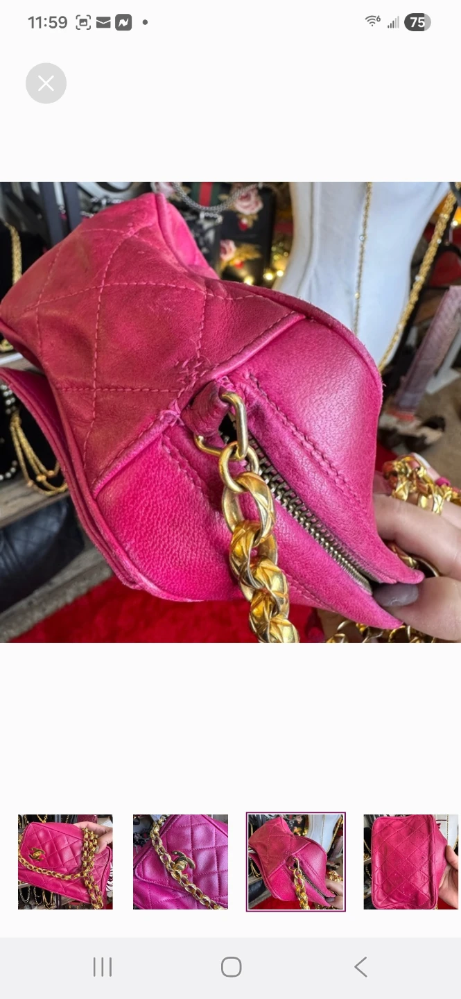Chanel Pink Quilted Leather Chain Shoulder Bag - photo 3