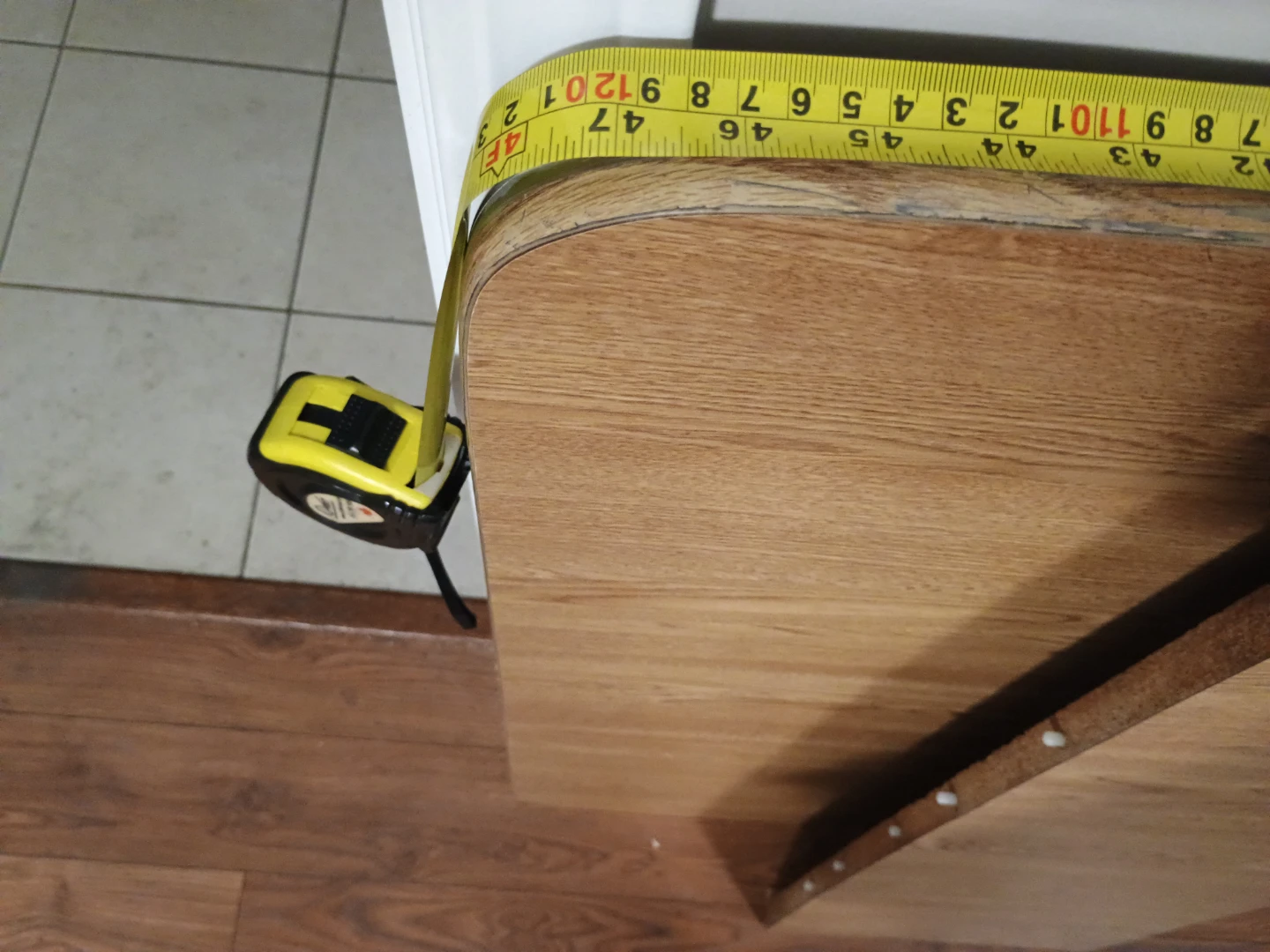 🥕 Free Dining Table - Wood Grain with extension, gold trim - photo 4