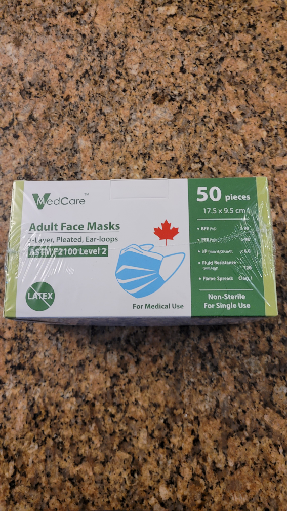 MedCare Adult 3-Layer Face Masks - 50 Pieces