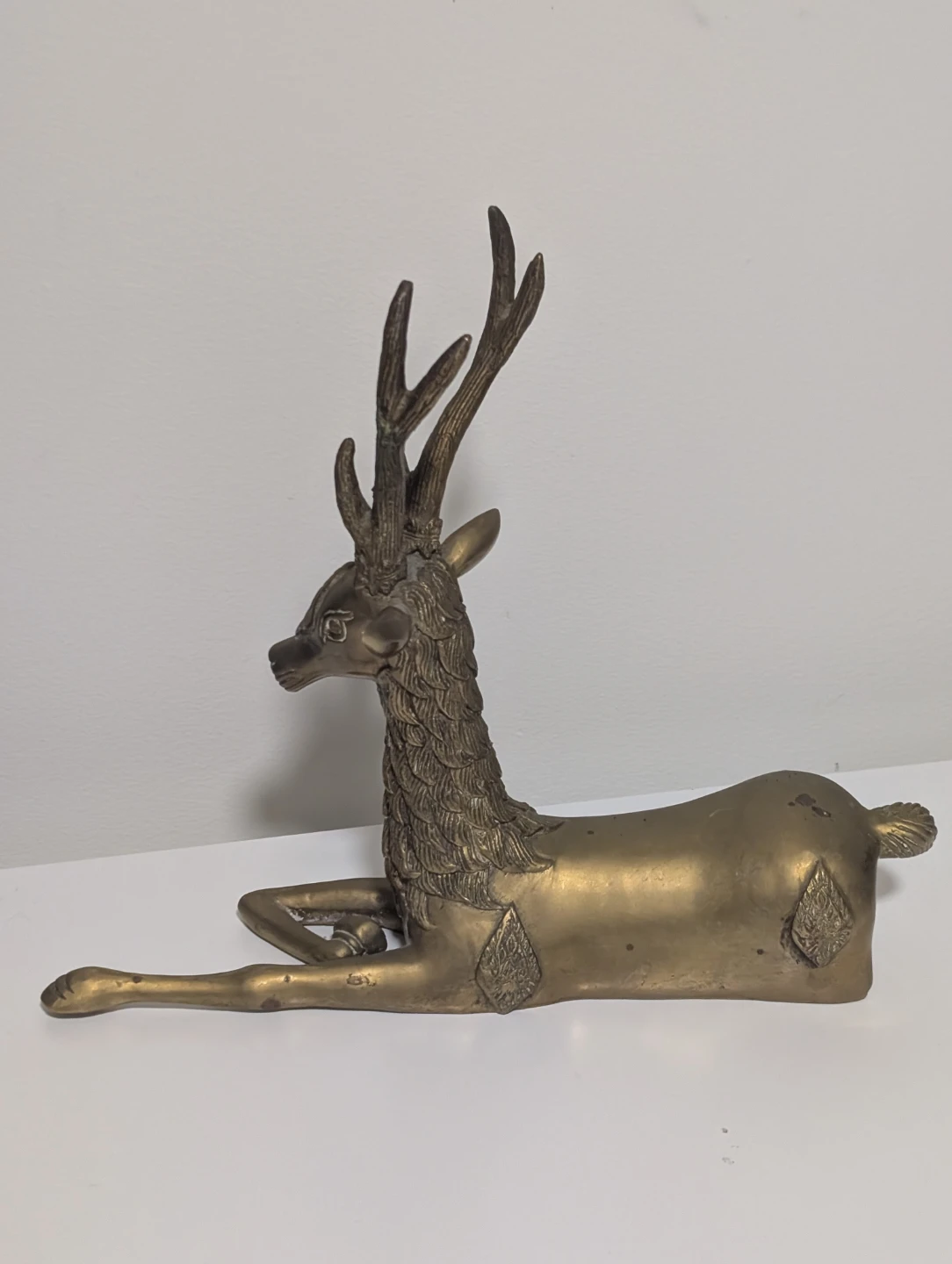 Vintage Brass Reclining Deer Figurine - photo 2