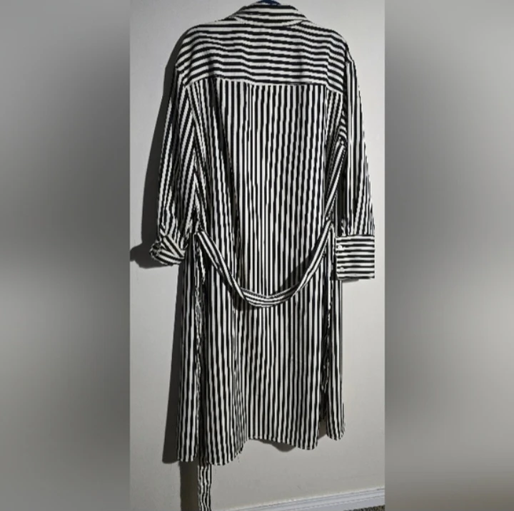 H&M Striped Shirt Dress - Size Large - photo 2