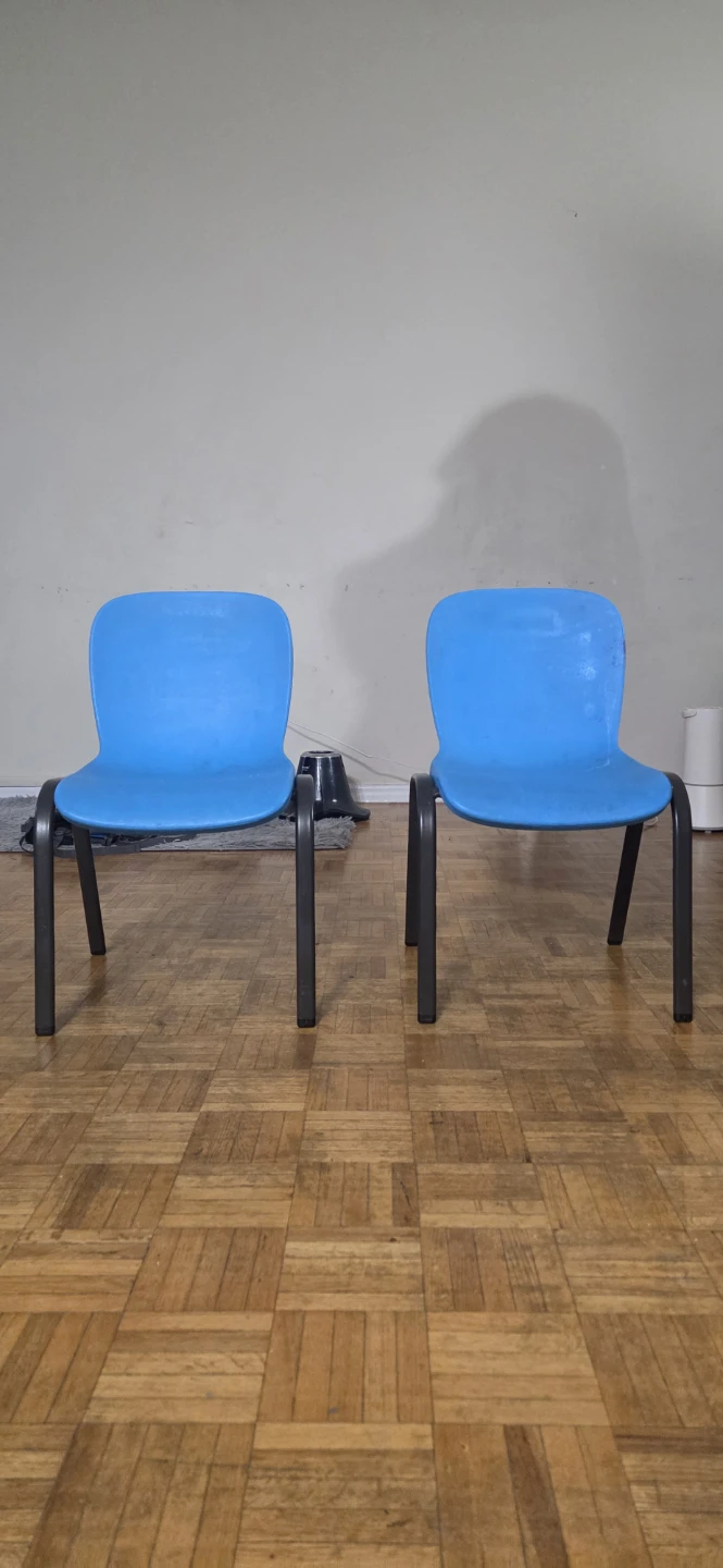 Pair of Blue Stackable kids Chairs